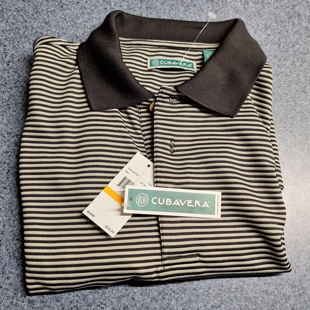 Cubavera Polo Shirt " Jet Black"  Size Small Style#CUKS40F10F, NWT